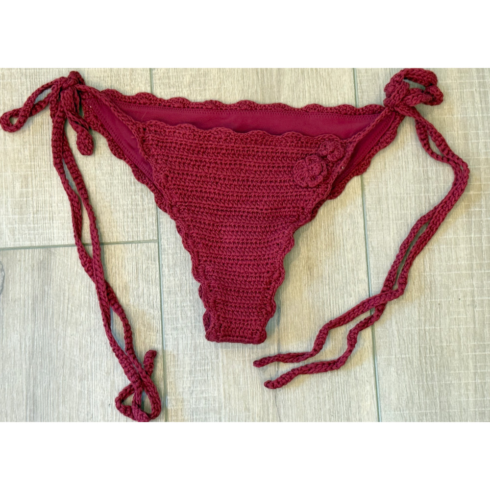 NEW FRANKIES BIKINIS RUBY MACKENZIE STRING CROCHET BIKINI SWIMSUIT BOTTOMS XL
